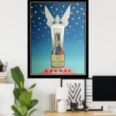 Statue et affiche vintage Art Déco (Bureau à domicile)