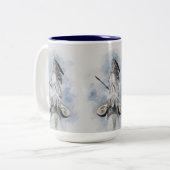 Statue grecque classique Athéna Mug à café à deux  (Devant gauche)