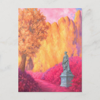 "Statue in a Garden." Postcard Briefkaart