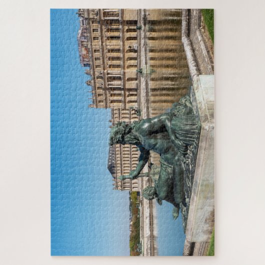 Statue Le Rhone in the garden of Versailles castle Legpuzzel (Verticaal)