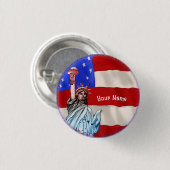 Statue Liberty Ronde Button 3,2 Cm (Voorkant /achterkant)