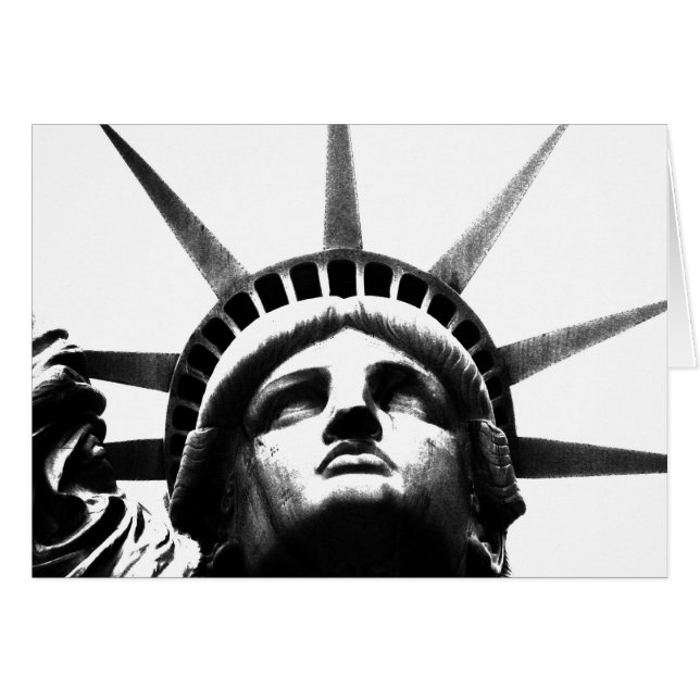Statue noire et blanche de la Liberté (Devant horizontal)