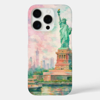 Statue of Liberty Bagage Label | New York City iPhone 16 Pro Hoesje