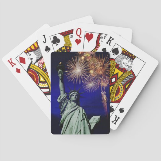 Statue Of Liberty Fireworks Playing Cards Speelkaarten (Achterkant)