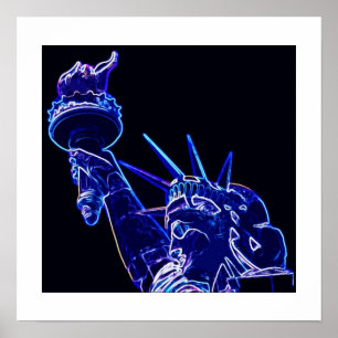 Statue of Liberty Poster Print with White Borders