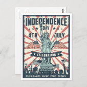 Statue of Liberty Retro Briefkaart (Voorkant / Achterkant)