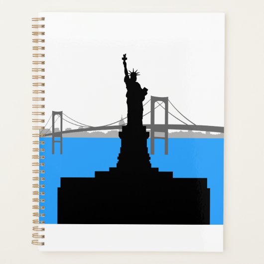 Statue of Liberty Silhouette New York Skyline Planner (Voorkant)