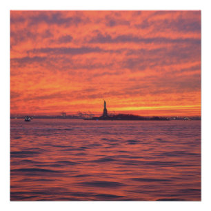 Statue of Liberty Zonsondergang Poster Perfect Poster