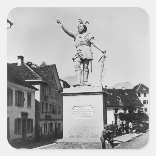 Statue of William Tell, c.1860-90 Vierkante Sticker (Voorkant)