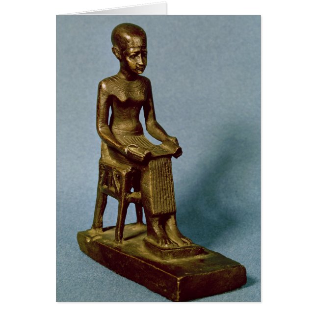 Statue posée d'Imhotep tenant un ouvert (Devant)