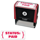 "STATUS: BETAALD" Rubberstempel Zelfinktende Stempel (In situ)