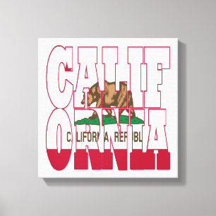 Status Californië-tekst Canvas Afdruk