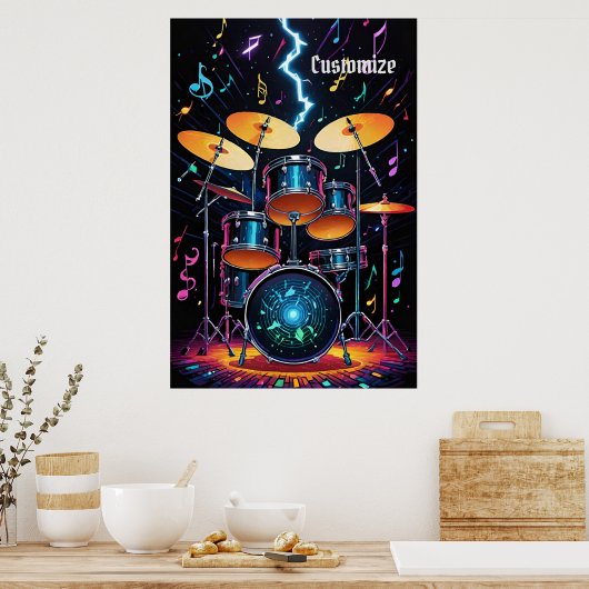 Status Cymbals Drum Set Poster (Keuken)