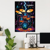 Status Cymbals Drum Set Poster (Thuiskantoor)