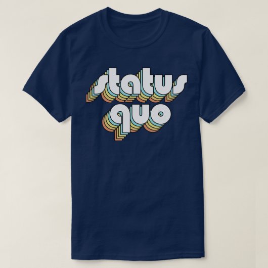 Status Quo Retro Rainbow Typografie Vervaagd Stijl T-shirt (Design voorkant)