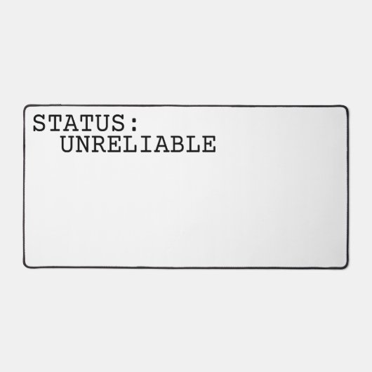 Status Unreliable Large Minimalist Typographic  Bureaumat (Voorkant)