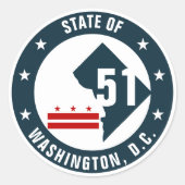Status van de Washington DC-Logo Button Ronde Sticker (Voorkant)