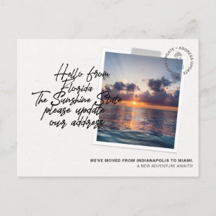 Status van Florida Destination Moving Announcement Uitnodiging Briefkaart