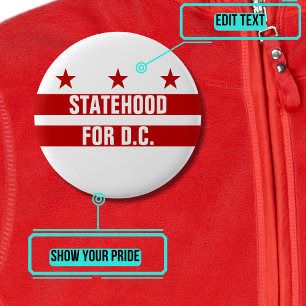 Status van Washington DC-Button Ronde Button 5,7 Cm
