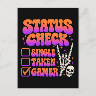 Statuscontrole gamer humor voor gaming fans briefkaart