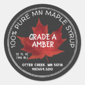 Statusnaam Maple Syrup Chalkboard Style Red Leaf Ronde Sticker (Voorkant)
