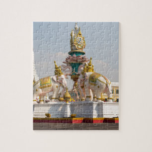 Statuut van de roze olifanten Bangkok Thailand Legpuzzel