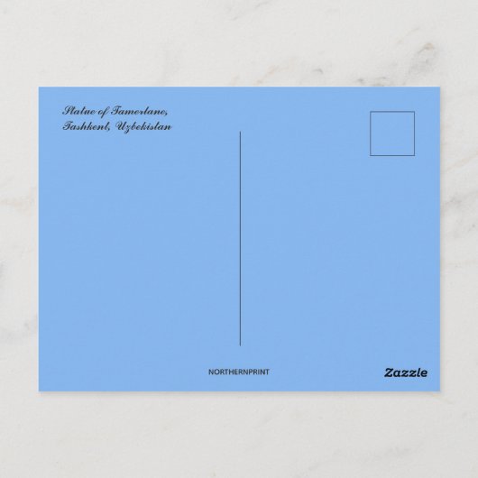 Statuut van Tamerlane Tasjkent Oezbekistan Briefkaart (Achterkant)