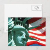 STATUUT VAN VRIJHEID MET AMERIKAANSE VLAG BRIEFKAART (Voorkant / Achterkant)