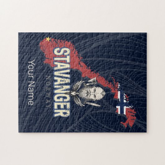 Stavanger Noorwegen Retro Stadsplattegrond vakant Legpuzzel (Horizontaal)