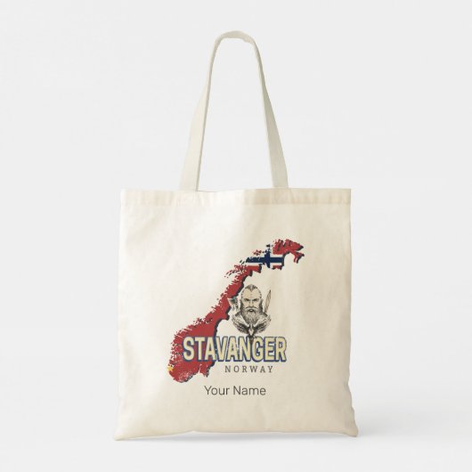 Stavanger Noorwegen Retro Stadsplattegrond vakant Tote Bag (Achterkant)
