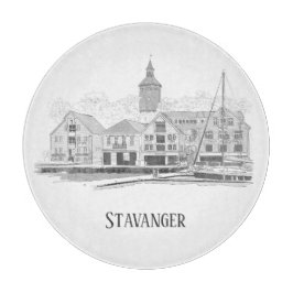 Stavanger Norway Beauful Streetscape Drawing Snijplank
