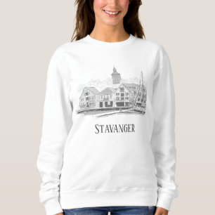 Stavanger Norway Beauful Streetscape Drawing Swe Trui