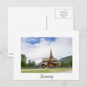 Stave church à Lom, Norvège Carte postale en texte (Devant / Derrière)