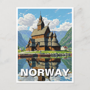 Stave Church Travel Noorwegen Briefkaart