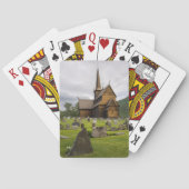 Stave-kerk met begraafplaats in Noorwegen Pokerkaarten (Achterkant)