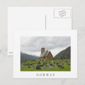 Stave-kerk met begraafplaats wit briefkaart (Voorkant / Achterkant)