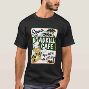 STAVEN ROADKILL CAFE; Vintage Adverteren Restaura T-shirt