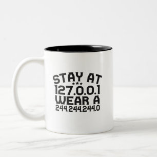 Stay at Funny Software Developer Gift Programmer Tweekleurige Koffiemok