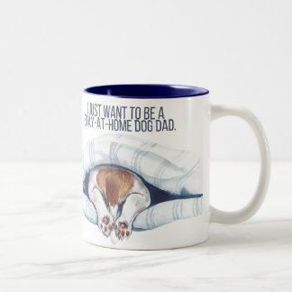 Stay-at-home dog dad mug tweekleurige koffiemok