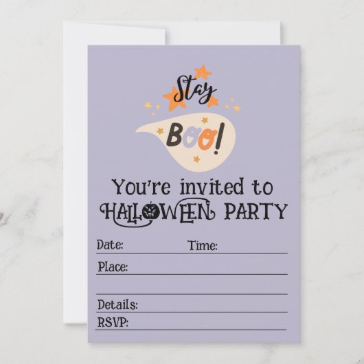 Stay Boo Halloween invitation à la fête d'Hallowee (Devant)