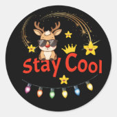 Stay Cool Christmas Reindeer Sticker (Devant)