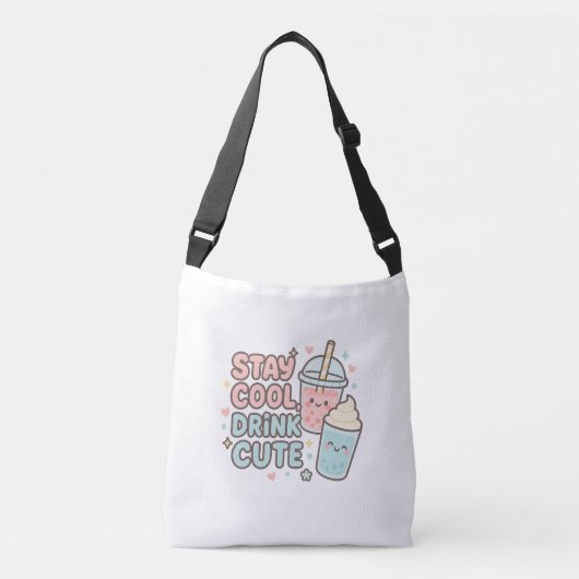 Stay Cool,Drink Cute–Trendy Summer Quote Crossbody Tas (Voorkant)