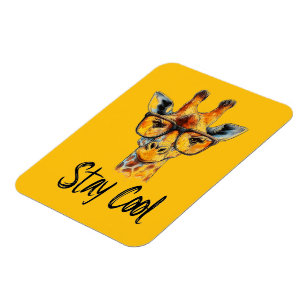 Stay Cool - Giraffe met zonnebril Illustratie Magneet