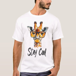 Stay Cool - Giraffe met zonnebril Illustratie T-shirt