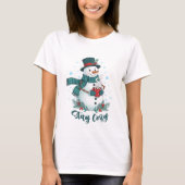 Stay Cozy Winter Snowman With Hot Cocoa T-shirt (Voorkant)