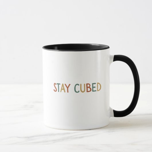 Stay Cubed | Logic Cube Retro Style Puzzel Mok (Rechts)