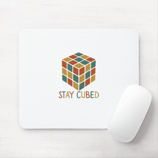 Stay Cubed | Logic Cube Retro Style Puzzel Muismat (Met muis)