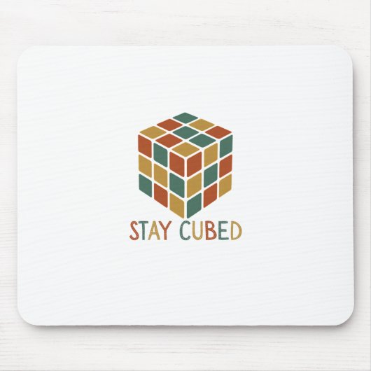Stay Cubed | Logic Cube Retro Style Puzzel Muismat (Voorkant)