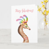 'Stay fabulous' regenboog giraffe kaart (Gele Bloem)
