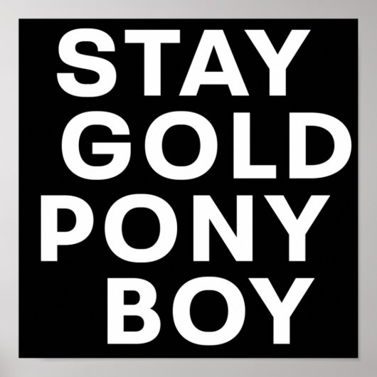 STAY GOLD PONY BOY POSTER (Voorkant)